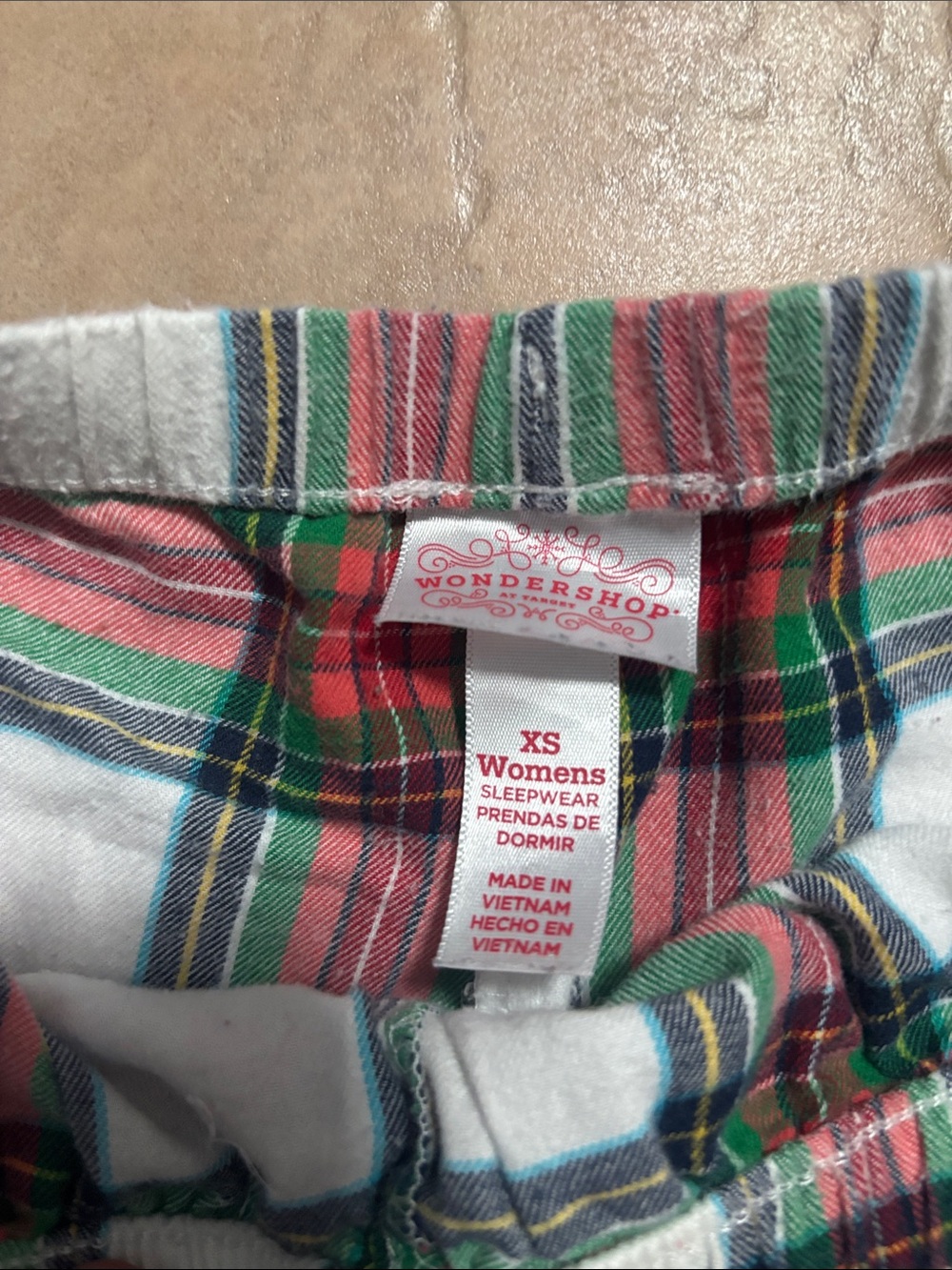 Target Women's Plaid Pajama Pants - White, Red, Green - Picture 3 of 3